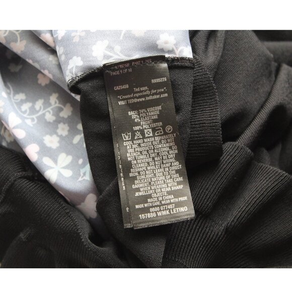 Ted Baker Letino Hazel-Print Contrast Top / Ted 3 / US 8 / Black Sleeveless - Picture 11 of 11